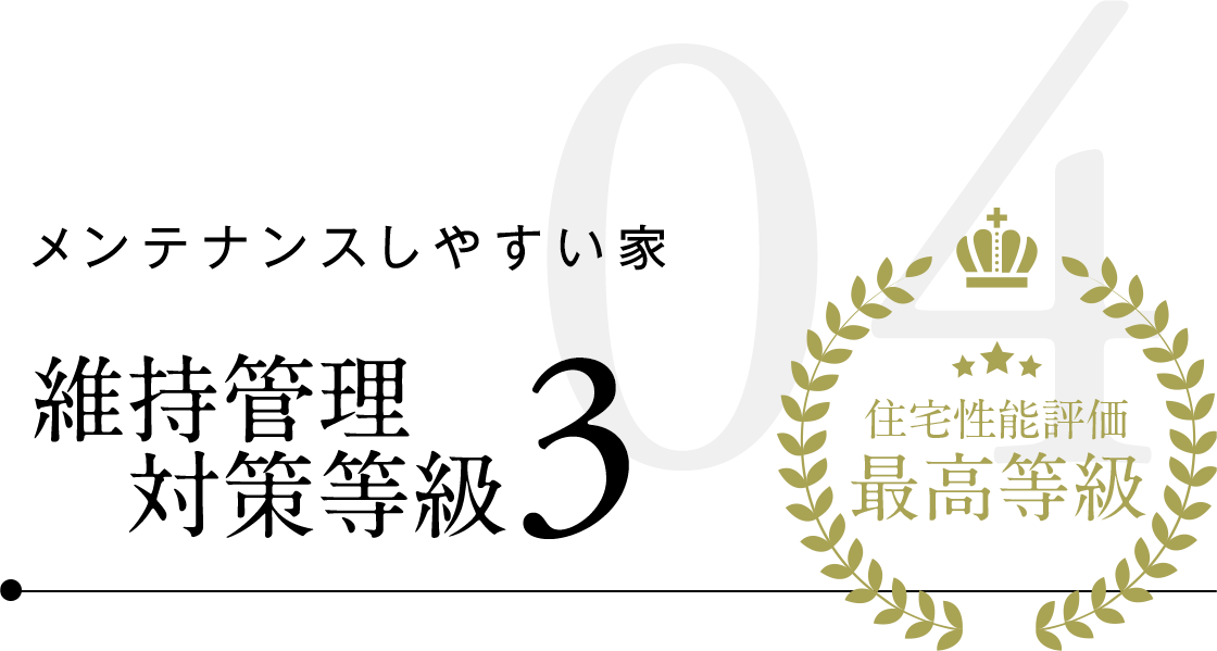 メンテナンスしやすい家　維持管理対策等級3